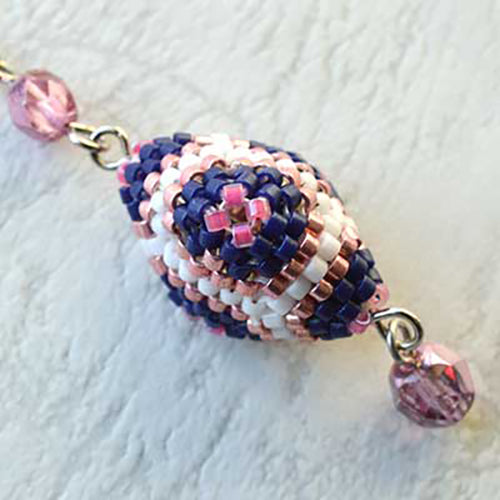 Miyuki Beading Kit - Designer Ear Drops Purple/white Mix