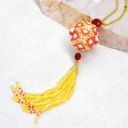 Miyuki Beading Kit - Designer Pendant Yellow/red Mix