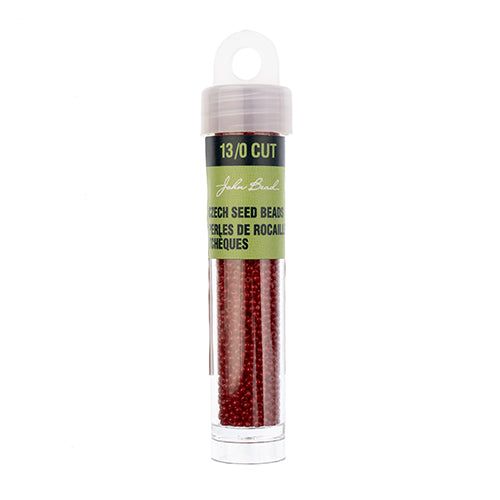Czech Seed Bead 13/0 Cut Opaque Medium Dark Red