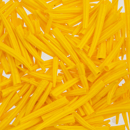 Dentalium Shell Ridged 30g/apx.100pcs 0.5in to 1in Yellow Oil Painted/water Resistant