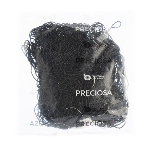 CZECH SEED BEADS 15/0 CUT APX100G OPAQUE BLACK