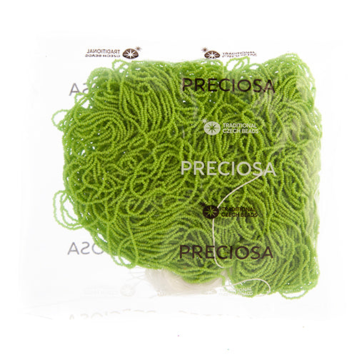 CZECH SEED BEADS 15/0 CUT APX100G OPAQUE GREEN