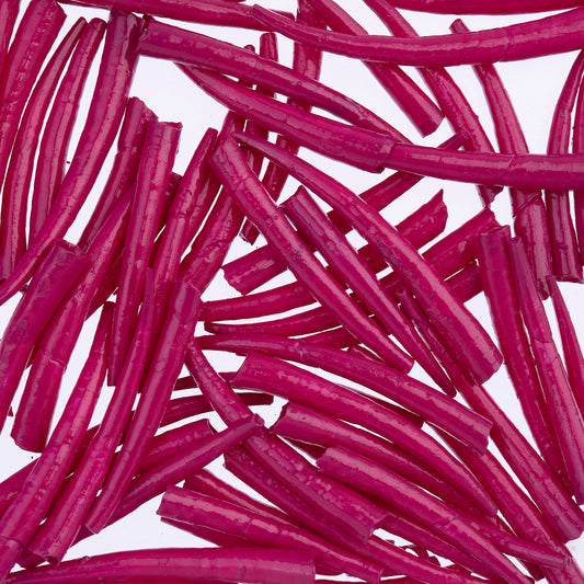 Dentalium Shell Smooth 25g 1in to 1.5in Fuchsia Oil Painted/water Resistant
