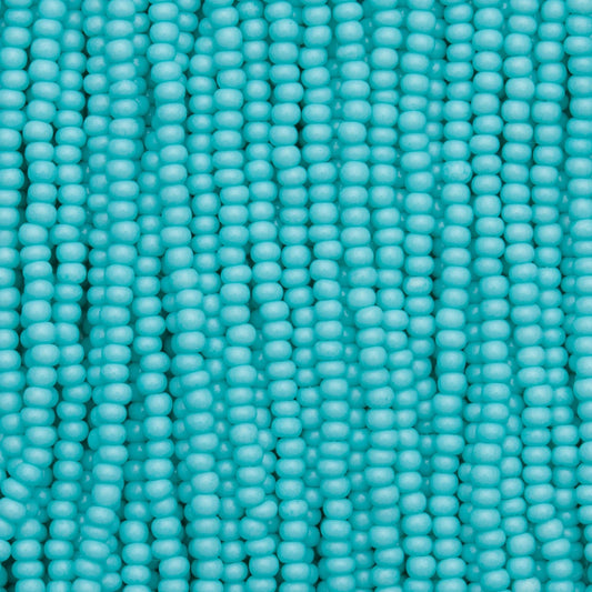 Czech Seed Beads, 11/0 – Solgel Chalk Blue Green (strung)