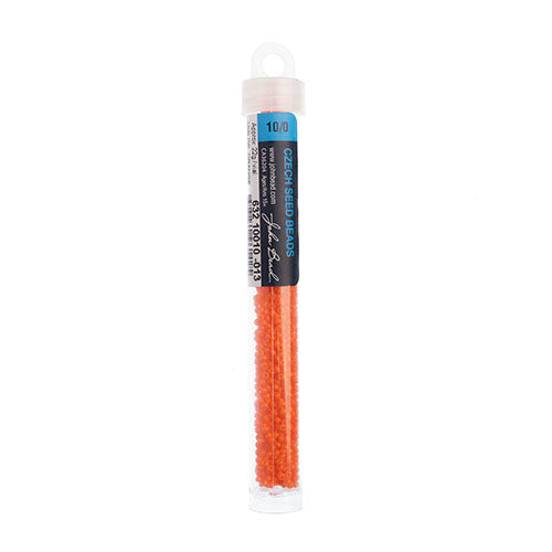Czech Seed Bead Apx 22g Vial 10/0 Opaque Orange