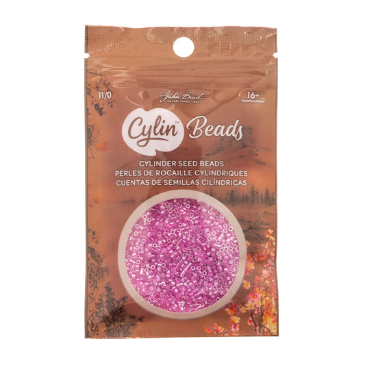 CYLIN BEAD 11/0 25G BAG CRYSTAL FUCHSIA LINED CEYLON