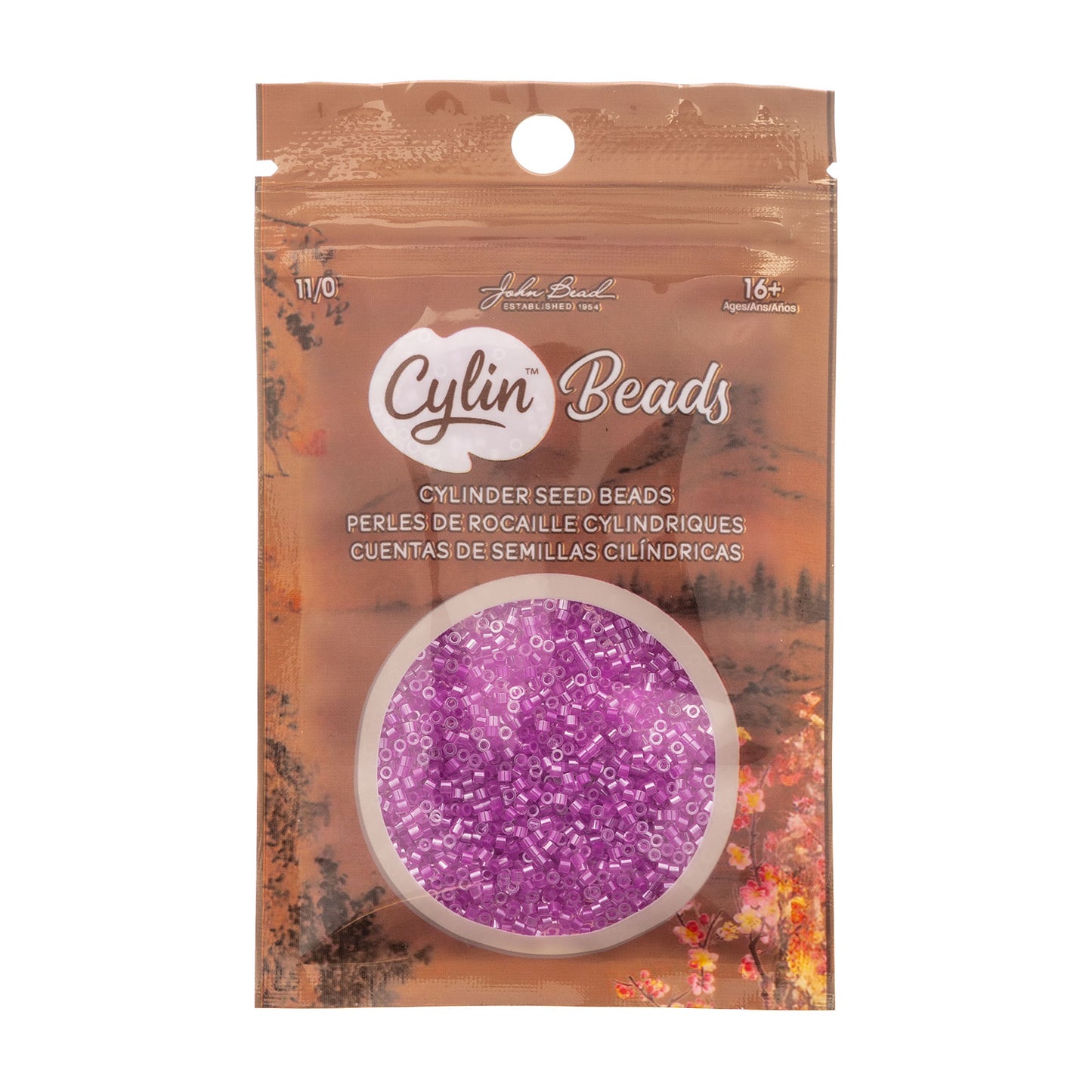 CYLIN BEAD 11/0 25G BAG ORCHID GLOW AB LINED