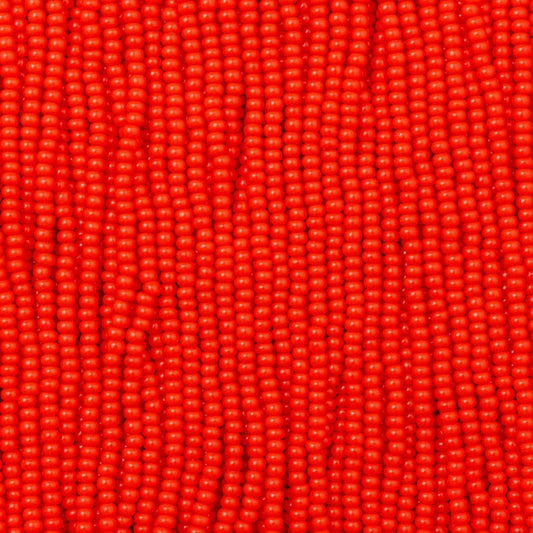 Czech Seed Beads, 11/0 – Opaque Light Red (strung)