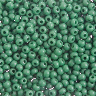 Czech Seed Bead Apx 22g Vial 10/0 Opaque Medium Green