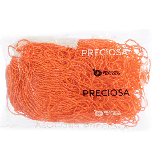 CZECH SEED BEADS 15/0 CUT APX100G OPAQUE ORANGE AB