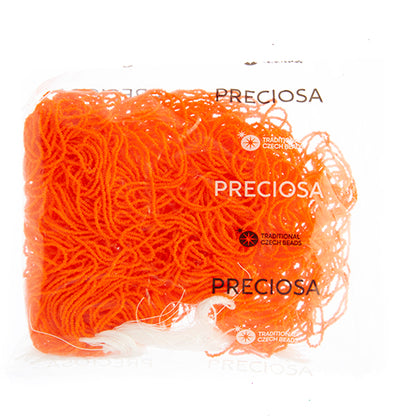 CZECH SEED BEADS 15/0 CUT APX100G OPAQUE ORANGE