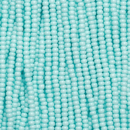 Czech Seed Beads, 11/0 – Solgel Chalk Green (strung)