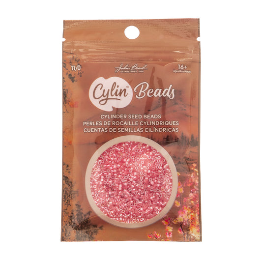 CYLIN BEAD 11/0 25G BAG CRYSTAL ROSE LINED CEYLON