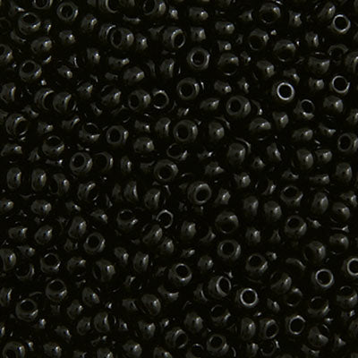 Czech Seed Bead Apx 22g Vial 10/0 Opaque Black