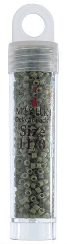 MIYUKI DELICA 11/0 FROSTED GLAZED RAINBOW GREEN