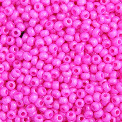 Czech Seed Bead Apx 22g Vial 10/0 Opaque Dyed Hot Pink