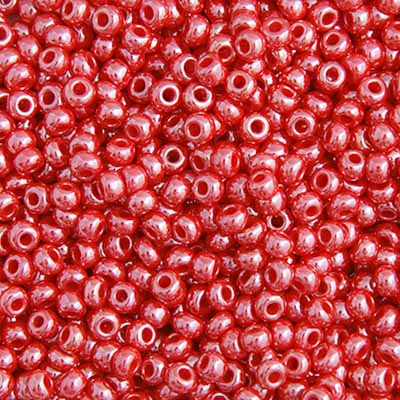 Czech Seed Bead Apx 22g Vial 10/0 Opaque Pearl Red
