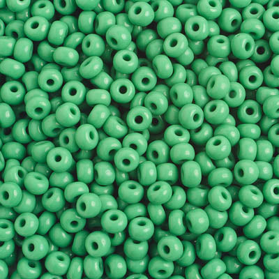 Perlas de semilla checas/perlas de poni 6/0 opacas, verde medio, 500 g