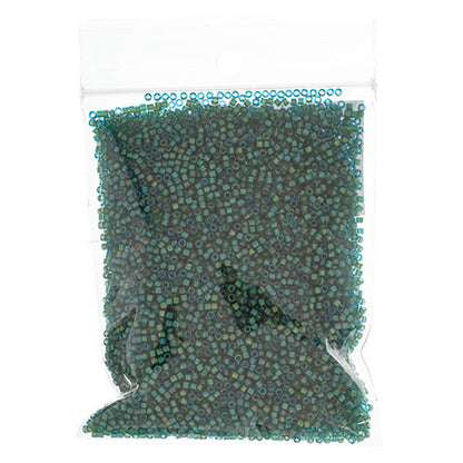 MIYUKI DELICA 11/0 FANCY LINED GREEN TURQUOISE