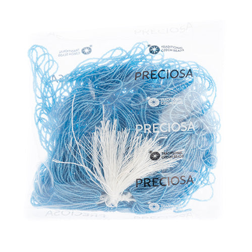 CZECH SEED BEADS 15/0 CUT APX100G TRANSPARENT CAPRI BLUE LUSTER