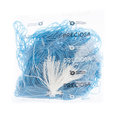 CZECH SEED BEADS 15/0 CUT APX100G TRANSPARENT CAPRI BLUE LUSTER