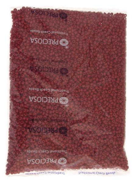 Perlas de semilla checas/perlas de poni 6/0 opacas, rojo medio/oscuro, 500 g