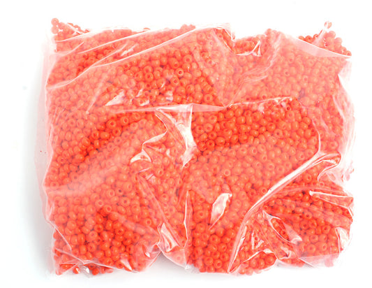 Perlas de semilla checas/perlas de poni 6/0 naranja opaco 500 g