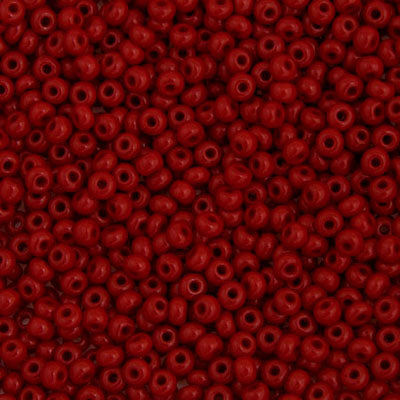 Perlas de semilla checas/perlas de poni 6/0 opacas, rojo medio/oscuro, 500 g