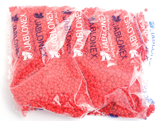 Perlas de semilla checas/perlas de poni 6/0, color rojo claro opaco, 500 g