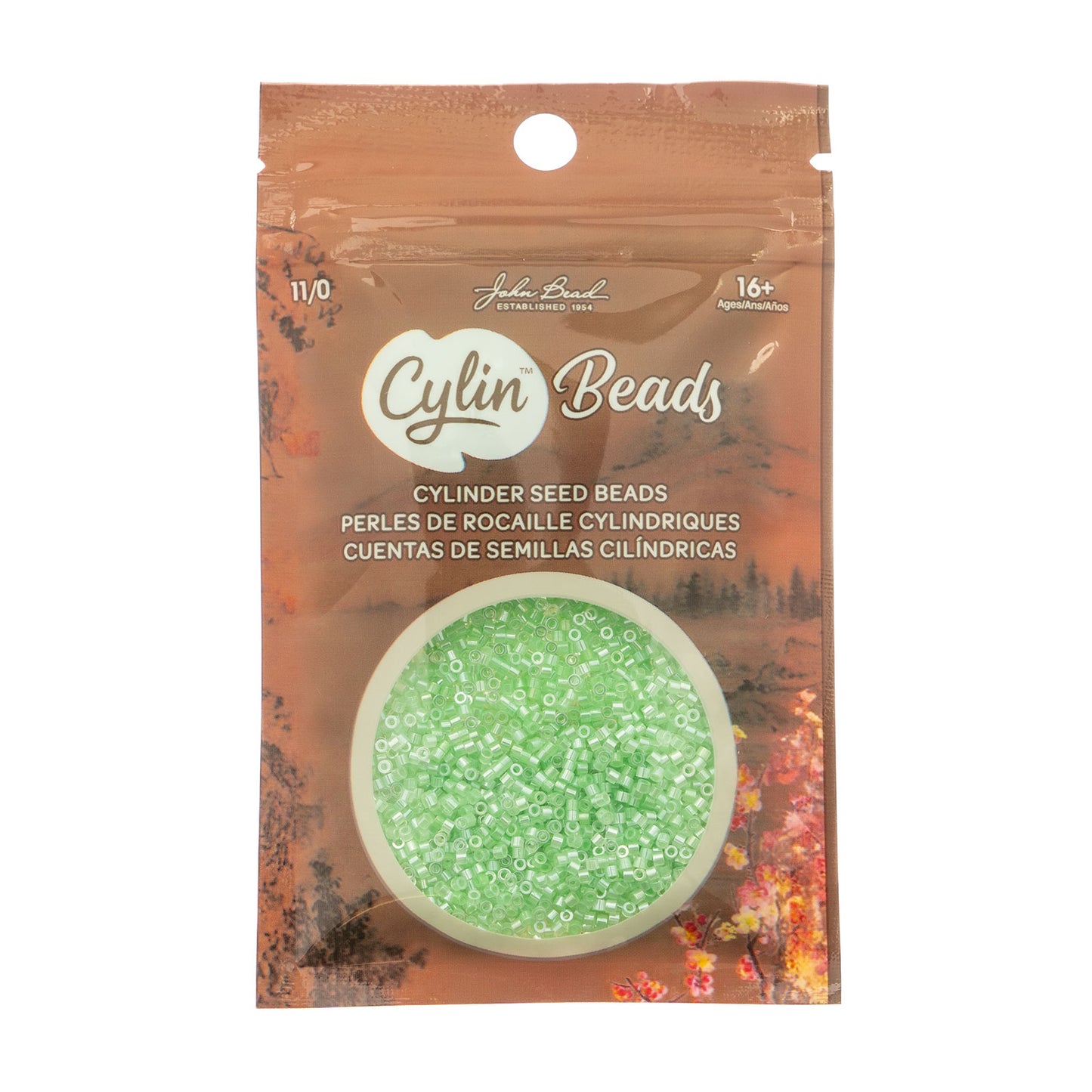 CYLIN BEAD 11/0 25G BAG LIGHT CRYSTAL GREEN CEYLON