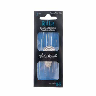 Beading Gold Eye Needle 8pcs Threader India Quality Size 10/12
