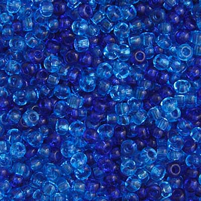 Czech Seed Bead Apx 22g Vial 10/0 Transparent Aqua Mix