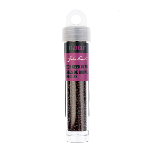 CZECH SEED BEADS 11/0 CUT OPAQUE DARK BROWN