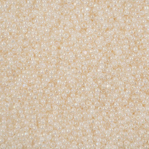 CZECH SEED BEADS 11/0 CUT OPAQUE PEARL WHITE IRIS