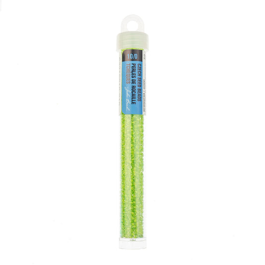 Czech Seed Beads Apx. 22g Vial 10/0 Crystal C/l Terra Intensive Light Green