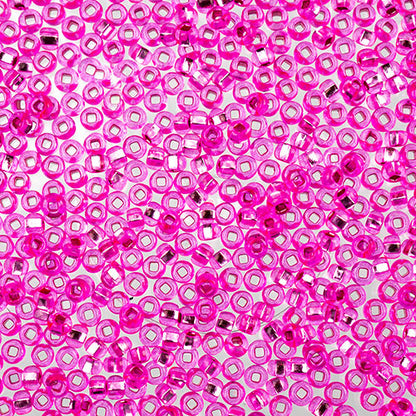 Czech Seed Beads Apx 24g Vial 10/0 Transparent Fuchsia S/l