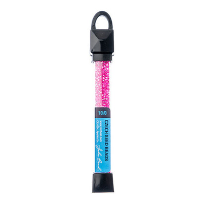 Czech Seed Beads Apx 24g Vial 10/0 Transparent Fuchsia S/l