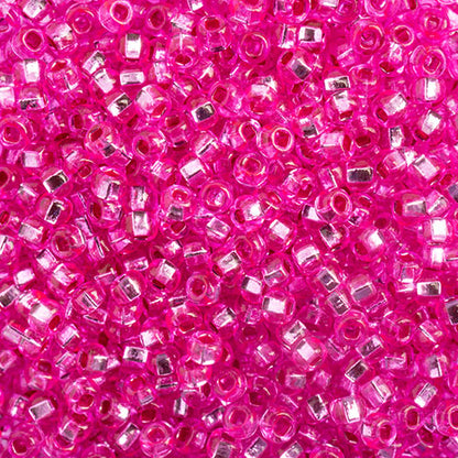 Czech Seed Bead Apx 22g Vial 10/0 S/l Dyed Fuchsia
