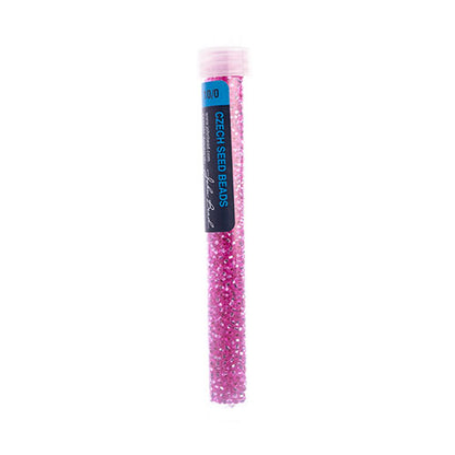Czech Seed Bead Apx 22g Vial 10/0 S/l Dyed Fuchsia