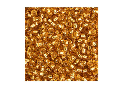 MIYUKI SEED BEAD 11/0 APX.22G DARK GOLD SILVER LINED