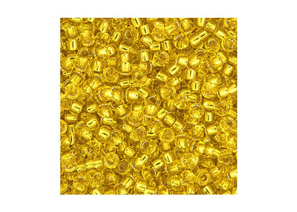 MIYUKI SEED BEAD 11/0 APX.22G YELLOW SILVER LINED