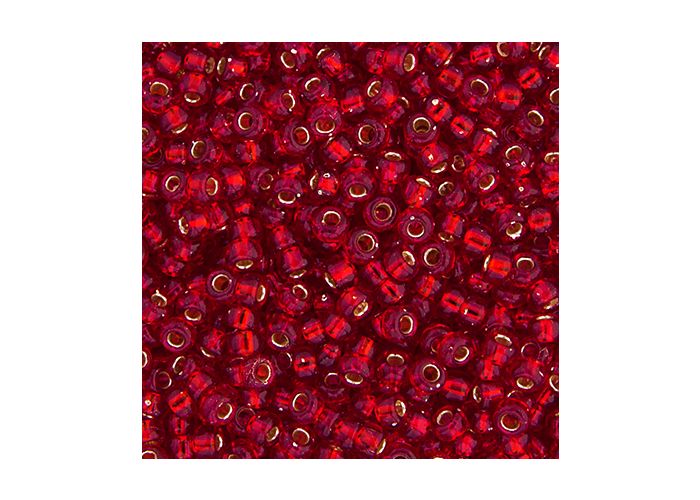 MIYUKI SEED BEAD 11/0 APX.22G RUBY SILVER LINED
