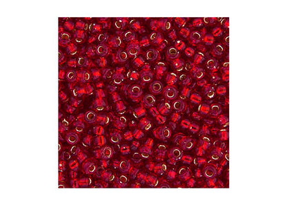 MIYUKI SEED BEAD 11/0 APX.22G RUBY SILVER LINED
