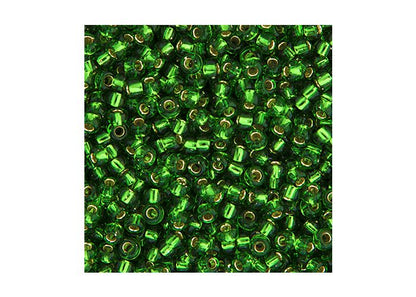 MIYUKI SEED BEAD 11/0 APX.22G GREEN SILVER LINED