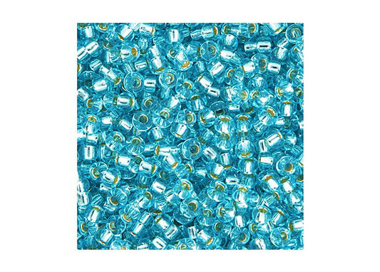 MIYUKI SEED BEAD 11/0 APX.22G AQUA SILVER LINED