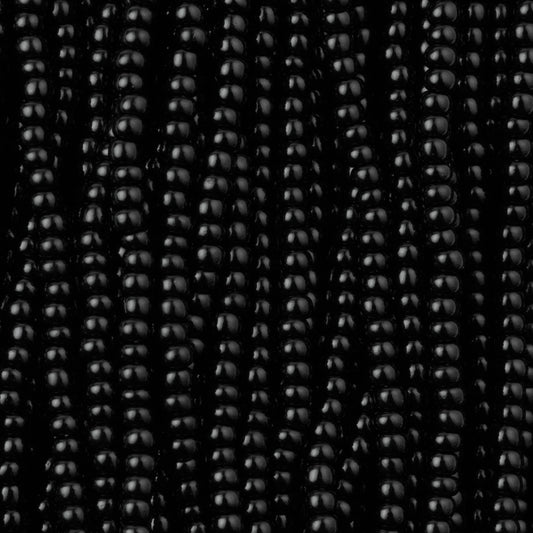 Czech Seed Beads, 11/0 – Opaque Black (strung)