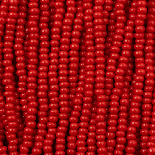 Czech Seed Beads, 11/0 – Opaque Red (strung)