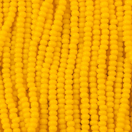 Czech Seed Beads, 11/0 – Opaque Yellow (strung)