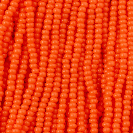 Czech Seed Beads, 11/0 – Opaque Orange (strung)