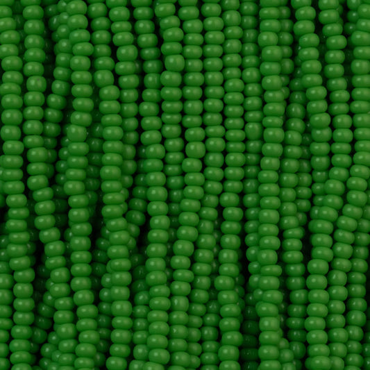 Czech Seed Beads, 11/0 – Opaque Green (strung)